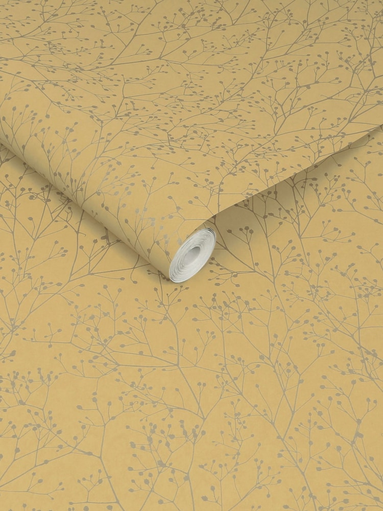 Clarissa Hulse Primrose  Pewter Gypsophila A4 Wallpaper Sample - Image 3 of 3