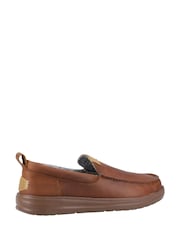 HEYDUDE Wally Grip Moc Craft Leather Brown Shoes - Image 3 of 4