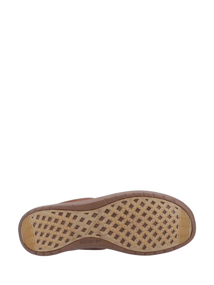 HEYDUDE Wally Grip Moc Craft Leather Brown Shoes - Image 4 of 4