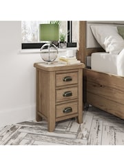 K Interiors Smoked Oak Embleton Solid Wood Bedside Cabinet - Image 1 of 6
