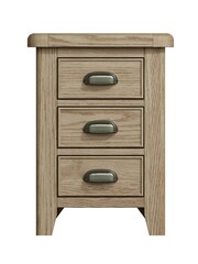 K Interiors Smoked Oak Embleton Solid Wood Bedside Cabinet - Image 3 of 6