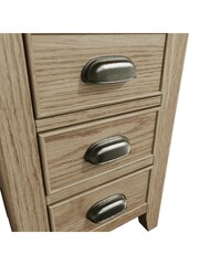 K Interiors Smoked Oak Embleton Solid Wood Bedside Cabinet - Image 4 of 6