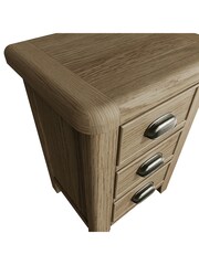 K Interiors Smoked Oak Embleton Solid Wood Bedside Cabinet - Image 5 of 6