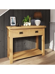 K Interiors Oak Canterbury Solid Wood Medium Console Table - Image 1 of 6
