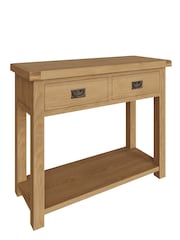K Interiors Oak Canterbury Solid Wood Medium Console Table - Image 2 of 6