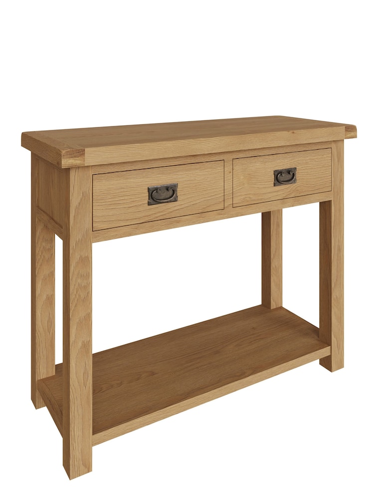 K Interiors Oak Canterbury Solid Wood Medium Console Table - Image 2 of 6