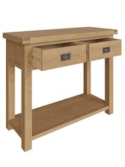 K Interiors Oak Canterbury Solid Wood Medium Console Table - Image 4 of 6