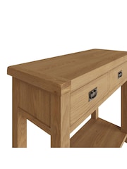 K Interiors Oak Canterbury Solid Wood Medium Console Table - Image 5 of 6