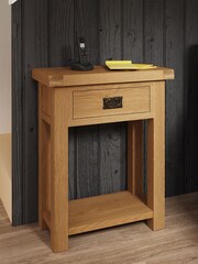 K Interiors Oak Canterbury Solid Wood Telephone Table - Image 1 of 6