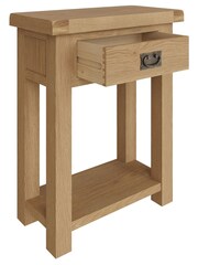 K Interiors Oak Canterbury Solid Wood Telephone Table - Image 4 of 6