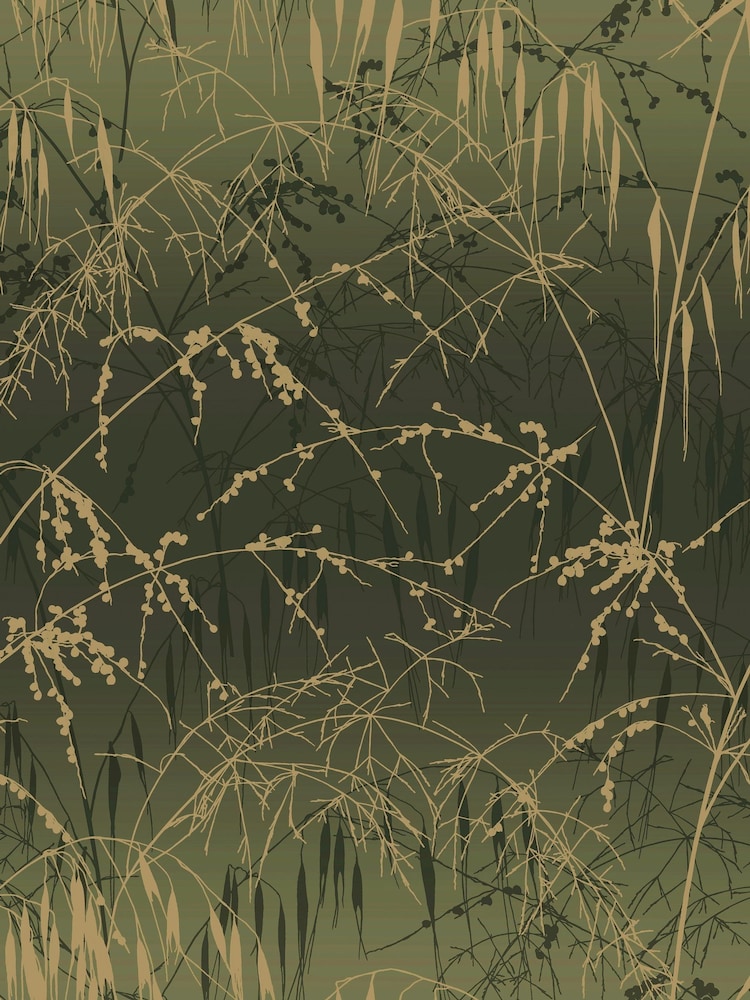 Clarissa Hulse Olive Meadow Grass A4 Wallpaper Sample - Image 2 of 3