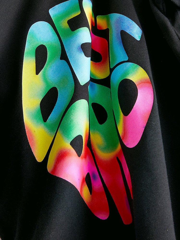 Black Best Bro Short Sleeves Graphic 100% Cotton T-Shirt (3-16yrs) - Image 3 of 3