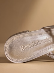 Russell & Bromley Metallic Stour Toe Loop Block Heel Sandals - Image 5 of 7