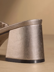 Russell & Bromley Metallic Stour Toe Loop Block Heel Sandals - Image 6 of 7