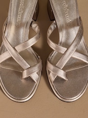 Russell & Bromley Metallic Stour Toe Loop Block Heel Sandals - Image 7 of 7