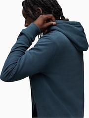 AllSaints Blue 100% Cotton Raven Overhead Hoodie - Image 4 of 6
