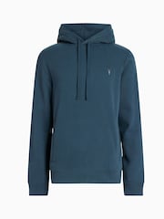 AllSaints Blue 100% Cotton Raven Overhead Hoodie - Image 6 of 6