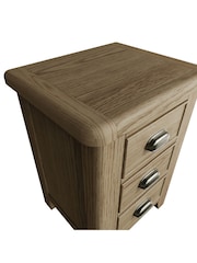 K Interiors Smoked Oak Embleton Solid Wood Large Bedside Cabinet - Image 5 of 6