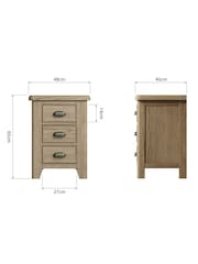 K Interiors Smoked Oak Embleton Solid Wood Large Bedside Cabinet - Image 6 of 6