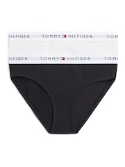 Tommy Hilfiger White/Black Signature Logo Waistband Briefs 2-Pack - Image 1 of 3