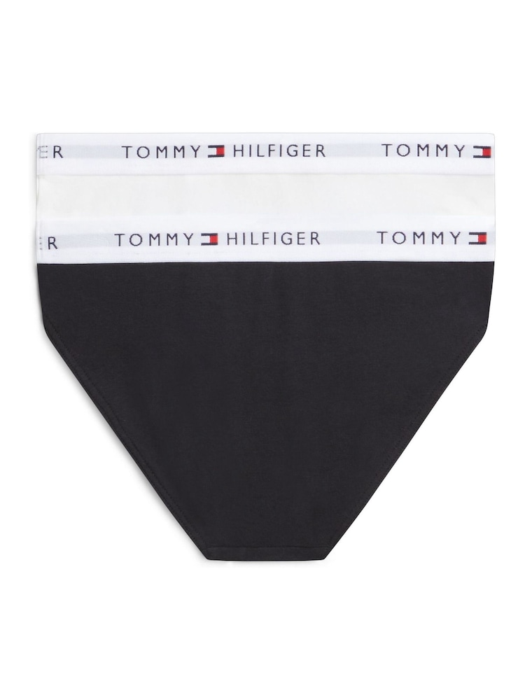 Tommy Hilfiger White/Black Signature Logo Waistband Briefs 2-Pack - Image 2 of 3 Tommy Hilfiger White/Black Signature Logo Waistband Briefs 2-Pack - Image 2 of 3