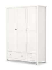 Julian Bowen Surf White Maine Triple, 2 Drawers Wardrobe - Image 1 of 5