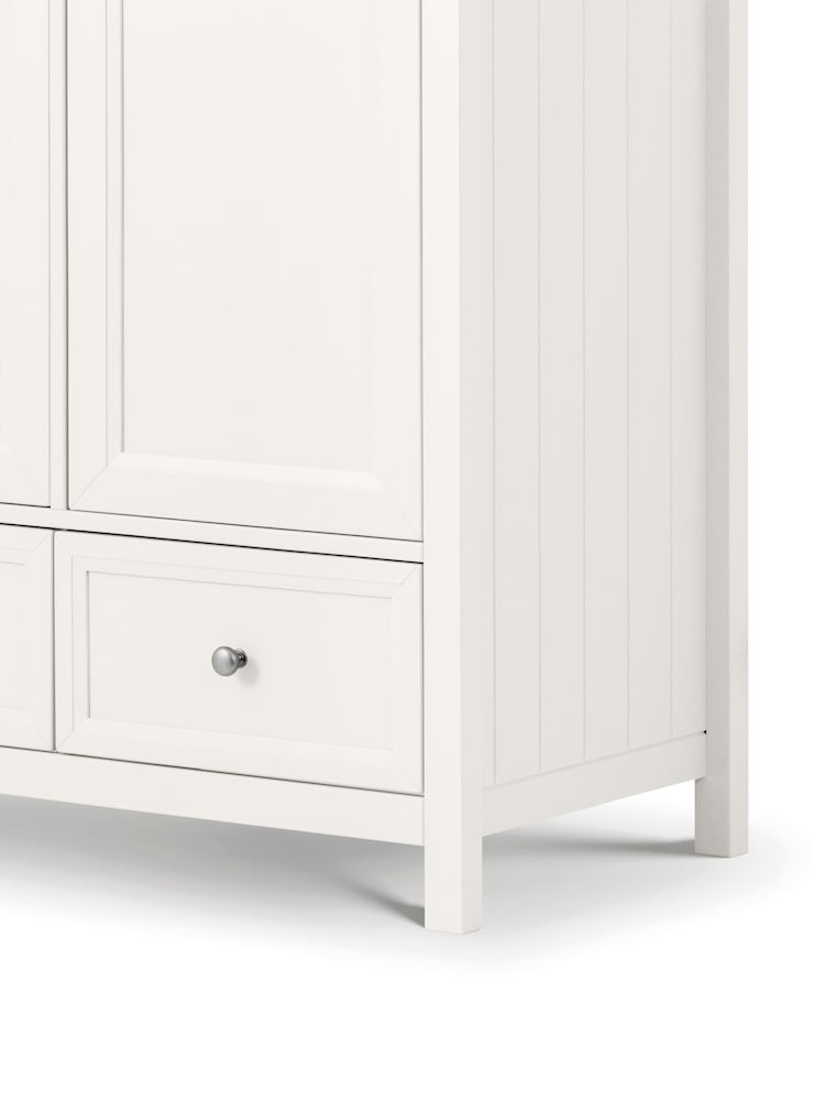 Julian Bowen Surf White Maine Triple, 2 Drawers Wardrobe - Image 5 of 5
