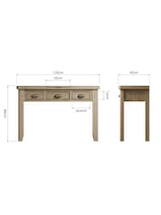K Interiors Smoked Oak Embleton Solid Wood Dressing Table - Image 6 of 6