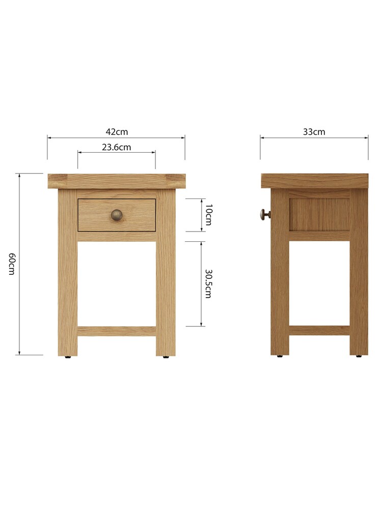 K Interiors Oak Canterbury Solid Wood Side Cabinet - Image 6 of 6