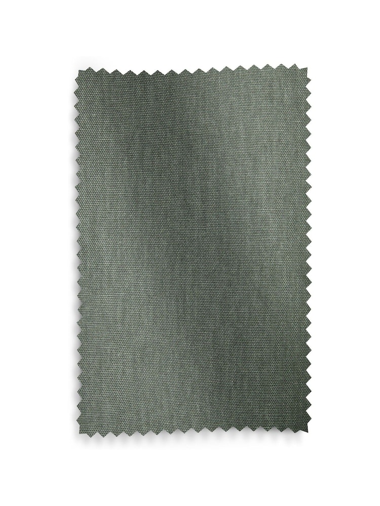 Green Thyme Blackout/Thermal Cotton Eyelet Curtains - Image 7 of 7