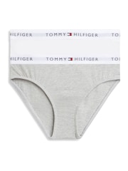 Tommy Hilfiger White Signature Logo Waistband Briefs 2-Pack - Image 1 of 3