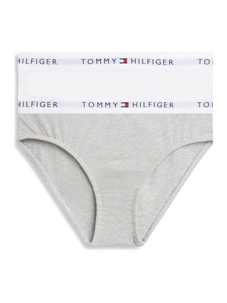 Tommy Hilfiger White Signature Logo Waistband Briefs 2-Pack - Image 1 of 3 Tommy Hilfiger White Signature Logo Waistband Briefs 2-Pack - Image 1 of 3