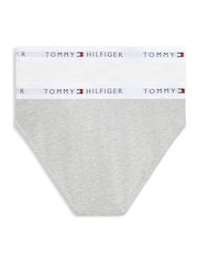 Tommy Hilfiger White Signature Logo Waistband Briefs 2-Pack - Image 2 of 3
