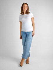 JoJo Maman Bébé Light Wash Cropped Wide Leg Maternity Jeans - Image 1 of 4