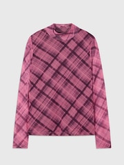 Whistles Rutig Tryck Mesh Topp - Bild 6 av 6