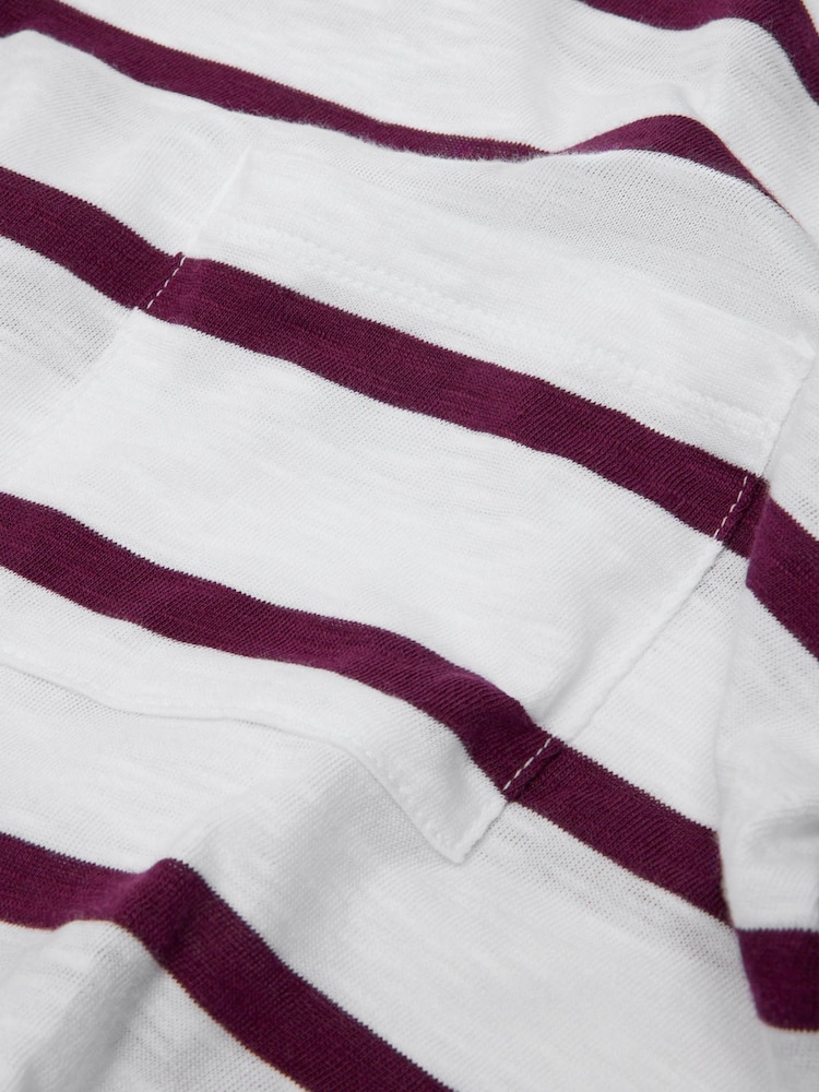 Whistles Red Stripe Crew Neck Pocket Top - Image 7 of 7