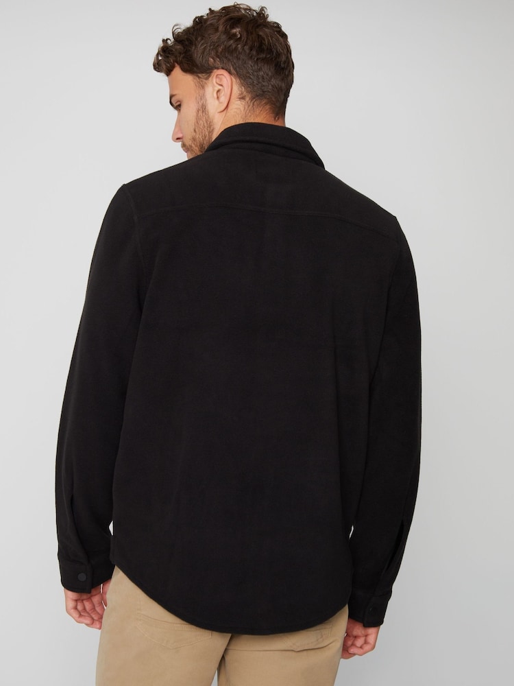 Threadbare Black Microfleece Shacket - Image 2 of 4