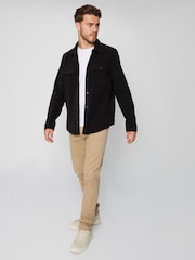 Threadbare Black Microfleece Shacket - Image 3 of 4