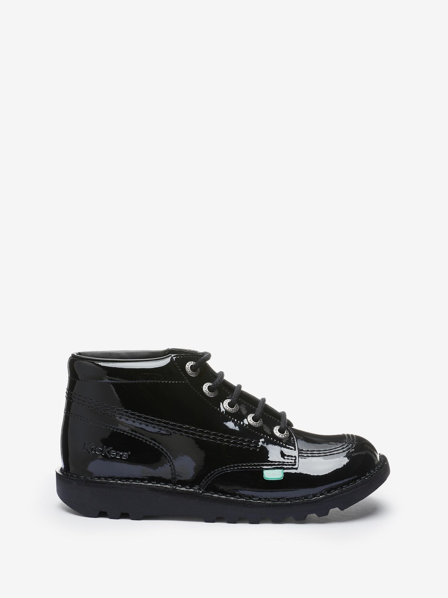 Kickers black patent boots top
