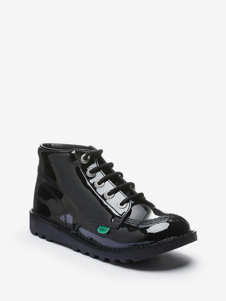 Kickers Black Youth Hi Patent Leather Shoes - Image 2 of 8