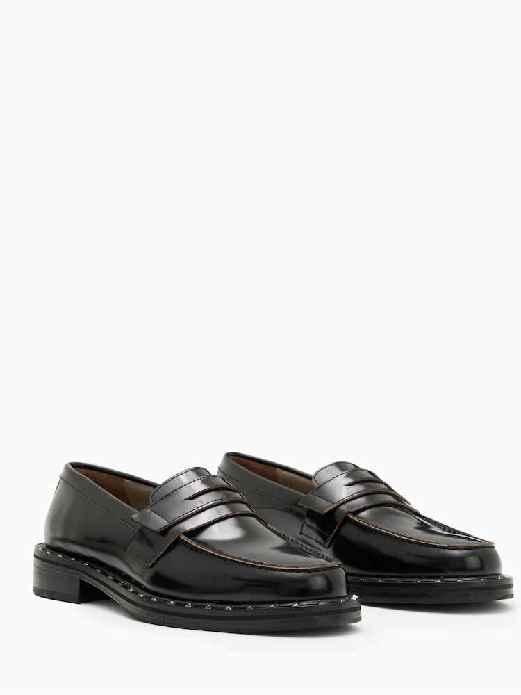 AllSaints Black Deliad Loafers - Image 2 of 5