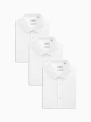Белый - Зауженный крой - Easy Care Short Sleeve Smart Shirts 3 Pack - Изображение 1 из 7