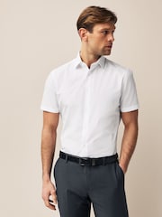 Белый - Зауженный крой - Easy Care Short Sleeve Smart Shirts 3 Pack - Изображение 2 из 7