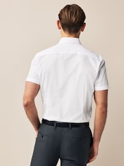 Белый - Зауженный крой - Easy Care Short Sleeve Smart Shirts 3 Pack - Изображение 4 из 7