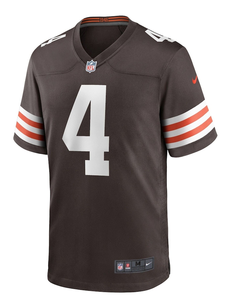 Nike Brown NFL Cleveland Browns Home Game Team Colour Jersey - Deshaun Watson - Image 2 of 3 Nike Brown NFL Cleveland Browns Home Game Team Colour Jersey - Deshaun Watson - Image 2 of 3