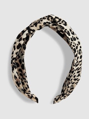 Animal Print Structured Knot Headband - Image 1 of 2