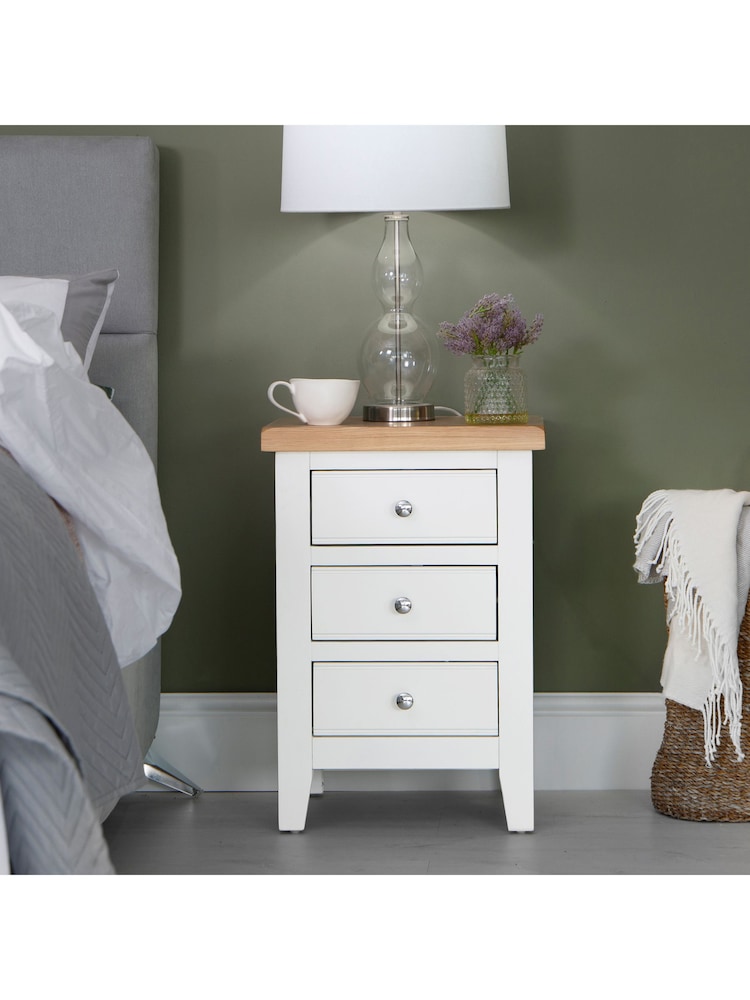 K Interiors White Oak Windsor Solid Wood Large Bedside Cabinet - Image 1 of 6