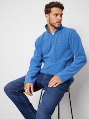 Threadbare Light Blue Quarter Zip Fleece Sweatshirt - Image 1 of 4