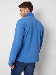 Threadbare Light Blue Quarter Zip Fleece Sweatshirt - Image 3 of 4