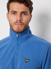 Threadbare Light Blue Quarter Zip Fleece Sweatshirt - Image 4 of 4